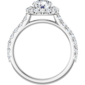 Halo-Style Engagement Ring — 1 3/4 CTW Lab Diamond Round Center