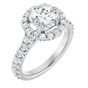 Halo-Style Engagement Ring — 2 1/3 CTW Lab Diamond Round Center