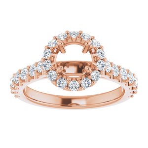 Halo-Style Engagement Ring — 5/8 CTW Natural Diamond Round Center