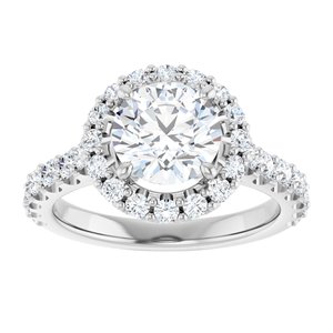 Halo-Style Engagement Ring — 2 1/3 CTW Lab Diamond Round Center