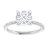 Accented Engagement Ring — 2 1/5 CTW Lab Diamond Round Center