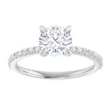 Accented Engagement Ring — 1 1/5 CTW Lab Diamond Round Center