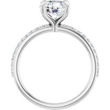 Accented Engagement Ring — 1 3/4 CTW Lab Diamond Round Center
