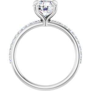 Accented Engagement Ring — 1 3/4 CTW Lab Diamond Round Center