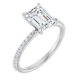 Accented Engagement Ring — 1 9/10 CTW Lab Diamond Round Center