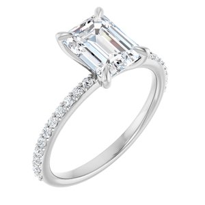 Accented Engagement Ring — 1 9/10 CTW Lab Diamond Round Center
