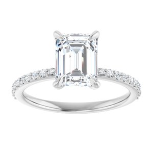 Accented Engagement Ring — 1 9/10 CTW Lab Diamond Round Center