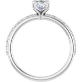Accented Engagement Ring — 9/10 CTW Lab Diamond Round Center