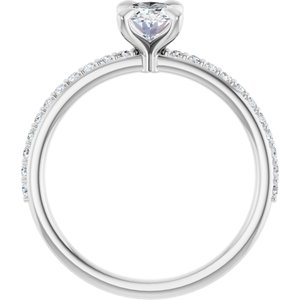 Accented Engagement Ring — 9/10 CTW Lab Diamond Round Center