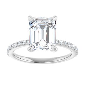 Accented Engagement Ring — 2 3/4 CTW Lab Diamond Round Center