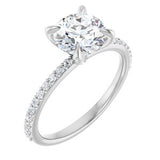 Accented Engagement Ring — 2 1/5 CTW Lab Diamond Round Center
