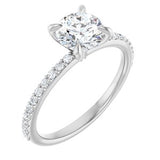 Accented Engagement Ring — 1 1/5 CTW Lab Diamond Round Center