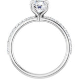 Accented Engagement Ring — 1 1/5 CTW Lab Diamond Round Center