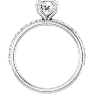 Accented Engagement Ring — 1 1/5 CTW Lab Diamond Round Center