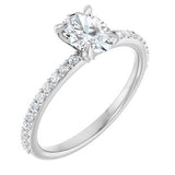 Accented Engagement Ring — 9/10 CTW Lab Diamond Round Center