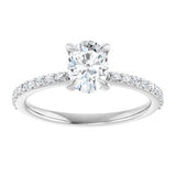 Accented Engagement Ring — 9/10 CTW Lab Diamond Round Center