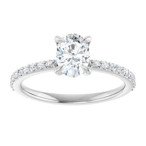 Accented Engagement Ring — 9/10 CTW Lab Diamond Round Center