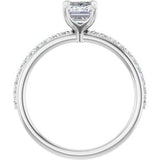 Accented Engagement Ring — 1 3/8 CTW Lab Diamond Round Center