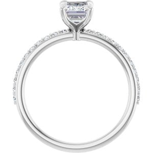 Accented Engagement Ring — 1 3/8 CTW Lab Diamond Round Center