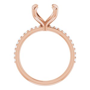 Accented Engagement Ring — 1/5 CTW Natural Diamond Round Center