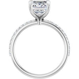Accented Engagement Ring — 2 3/4 CTW Lab Diamond Round Center