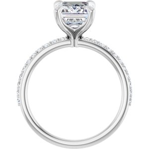 Accented Engagement Ring — 2 3/4 CTW Lab Diamond Round Center