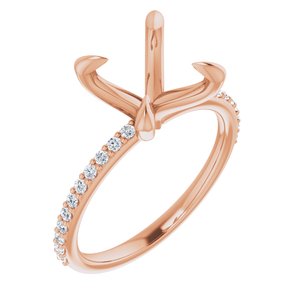 Accented Engagement Ring — 1/5 CTW Natural Diamond Round Center
