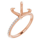 Accented Engagement Ring — 1/5 CTW Lab Diamond Round Center