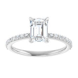 Accented Engagement Ring — 1 3/8 CTW Lab Diamond Round Center