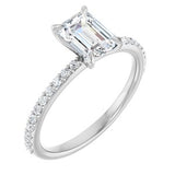 Accented Engagement Ring — 1 3/8 CTW Lab Diamond Round Center