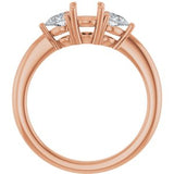 Three-Stone Engagement Ring — 1/4 CTW Natural Diamond Round Center