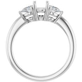 Three-Stone Engagement Ring — 1/4 CTW Lab Diamond Round Center