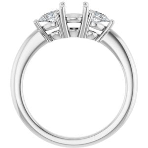 Three-Stone Engagement Ring — 1/4 CTW Lab Diamond Round Center