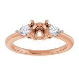 Three-Stone Engagement Ring — 1/4 CTW Natural Diamond Round Center