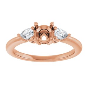 Three-Stone Engagement Ring — 1/4 CTW Natural Diamond Round Center