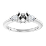 Three-Stone Engagement Ring — 1/4 CTW Lab Diamond Round Center