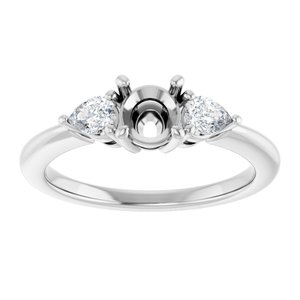 Three-Stone Engagement Ring — 1/4 CTW Lab Diamond Round Center