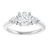 Three-Stone Engagement Ring — 1 1/4 CTW Lab Diamond Round Center