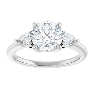 Three-Stone Engagement Ring — 1 3/4 CTW Lab Diamond Round Center