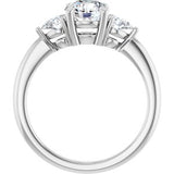Three-Stone Engagement Ring — 1 1/4 CTW Lab Diamond Round Center