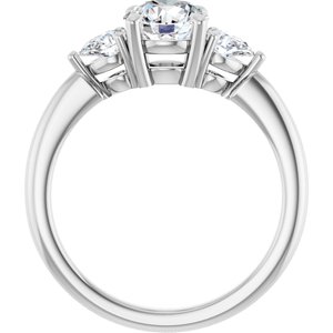 Three-Stone Engagement Ring — 1 1/4 CTW Lab Diamond Round Center