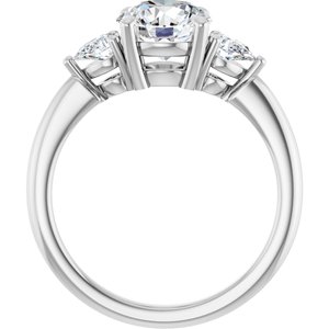 Three-Stone Engagement Ring — 1 3/4 CTW Lab Diamond Round Center