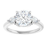 Three-Stone Engagement Ring — 2 1/4 CTW Lab Diamond Round Center