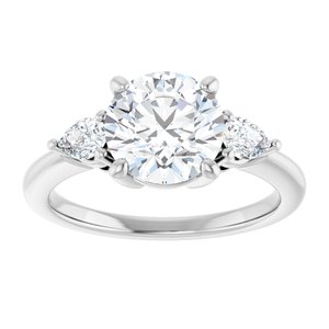 Three-Stone Engagement Ring — 2 1/4 CTW Lab Diamond Round Center