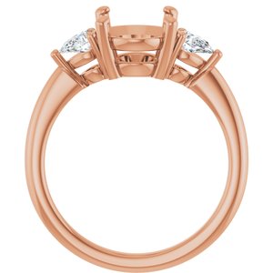 Three-Stone Engagement Ring — 1/4 CTW Natural Diamond Oval Center