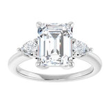 Three-Stone Engagement Ring — 2 3/4 CTW Lab Diamond Round Center