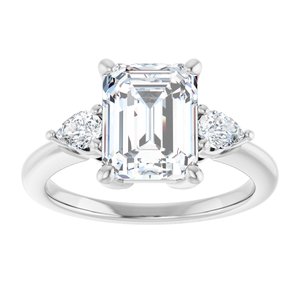 Three-Stone Engagement Ring — 2 3/4 CTW Lab Diamond Round Center