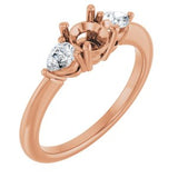 Three-Stone Engagement Ring — 1/4 CTW Natural Diamond Round Center