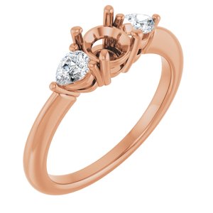Three-Stone Engagement Ring — 1/4 CTW Natural Diamond Round Center