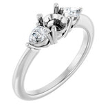 Three-Stone Engagement Ring — 1/4 CTW Lab Diamond Round Center